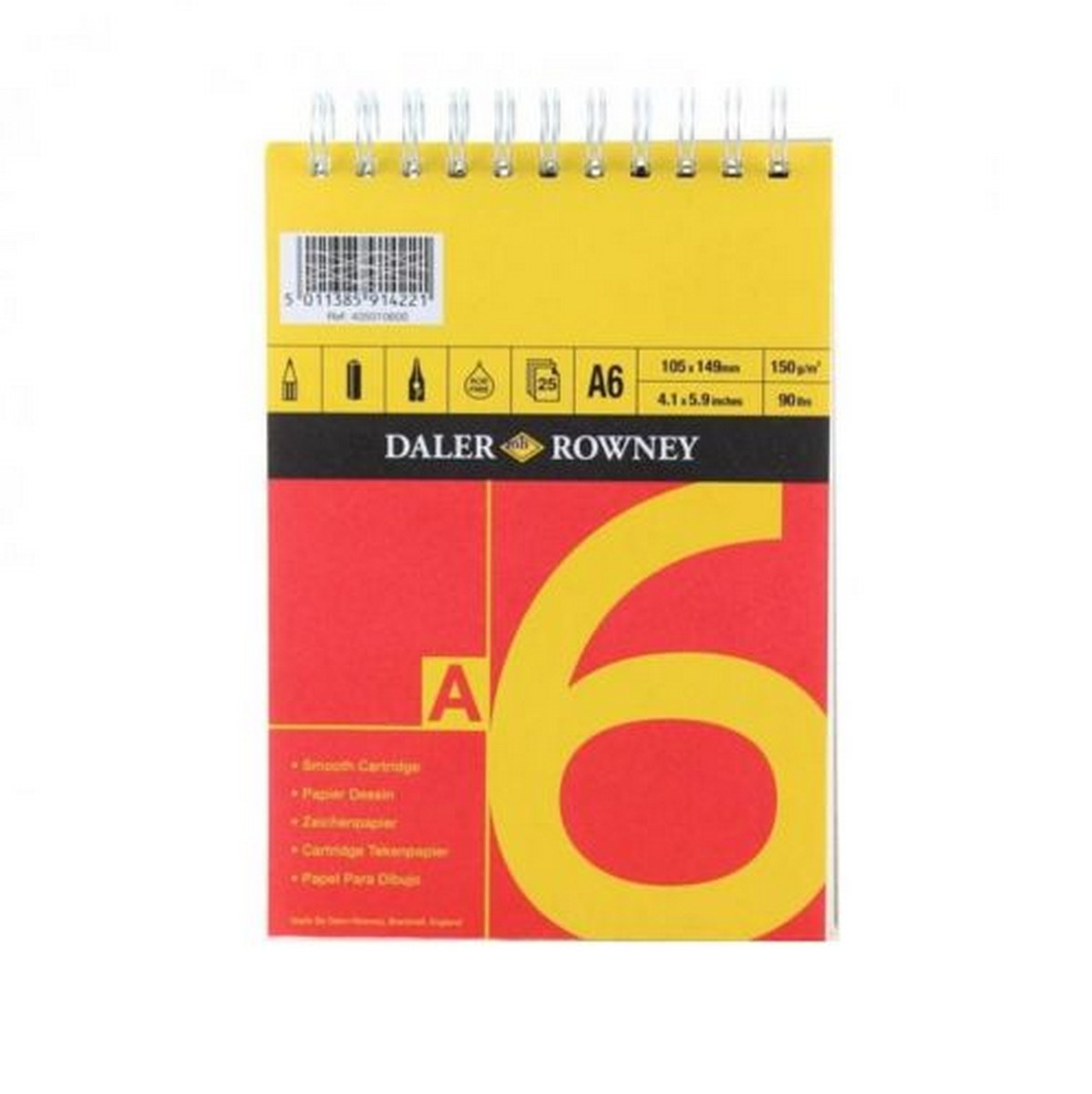DALER ROWNEY D&R Red & Yellow скицер A6 150 g 25L лепен