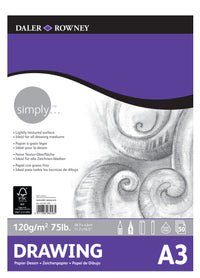 Скицер DALER ROWNEY Simply A3, 120 g, 50 листови лепен