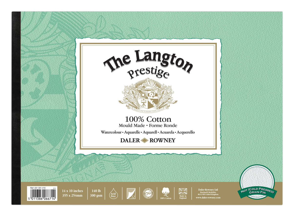 DALER ROWNEY The Langton Prestige акварелен блок CP Natural White 300 g 12L 25,4 x 35,6 cm – CP Natural White 300 g 12L 25,4 x 35,6 cm
