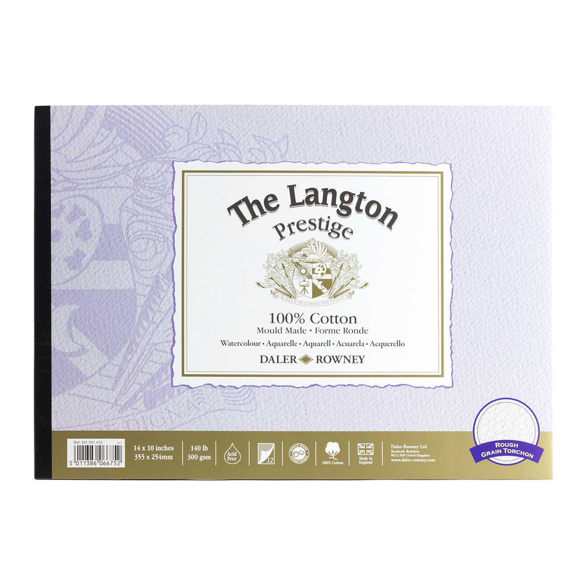 DALER ROWNEY The Langton Prestige акварелен блок CP Natural White 300 g 12L 25,4 x 35,6 cm – R Natural White 300 g - 12 listov - 25,4 x 35,6 cm