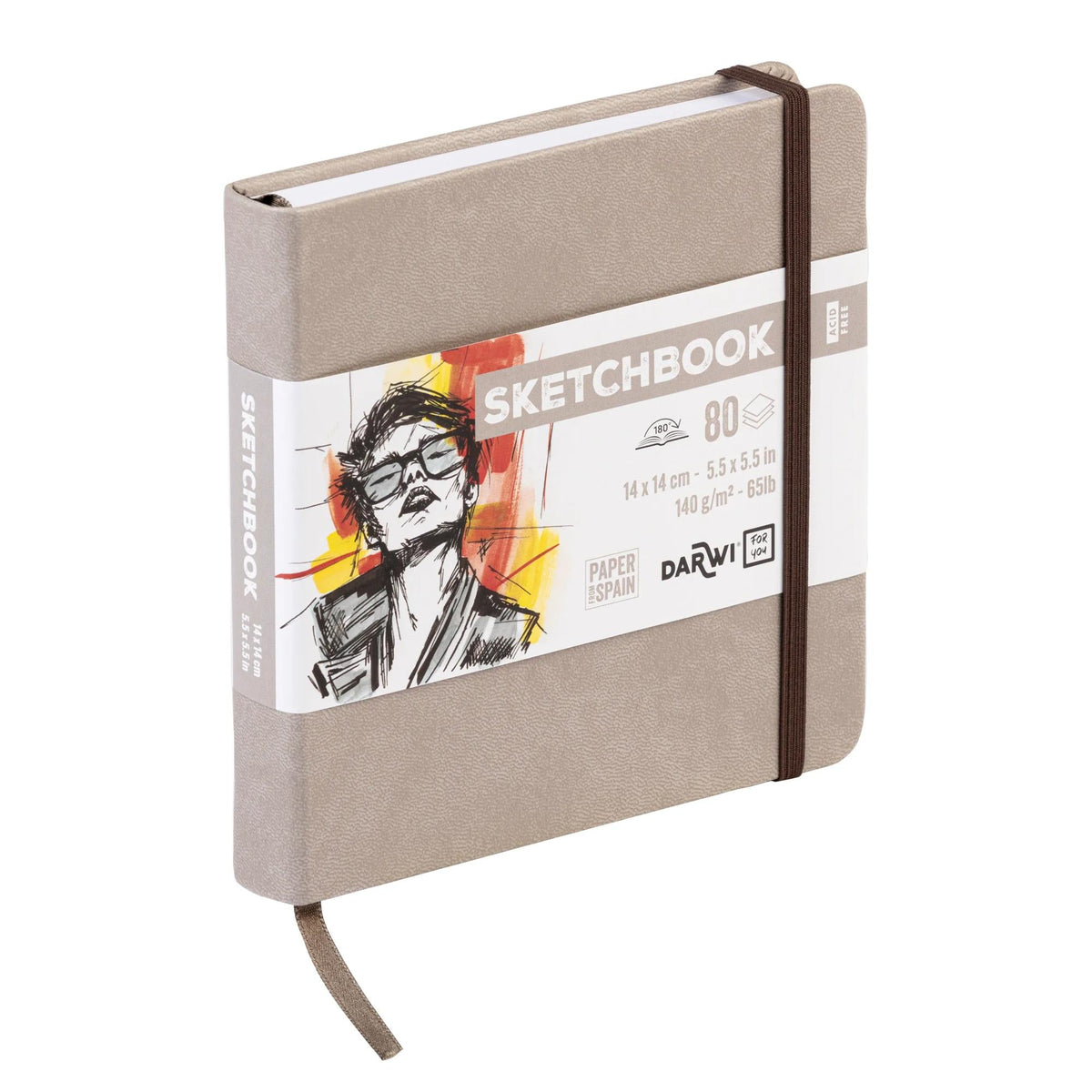 DARWI блок за скицирање Taupe 14 x 14 cm 140 g 80L