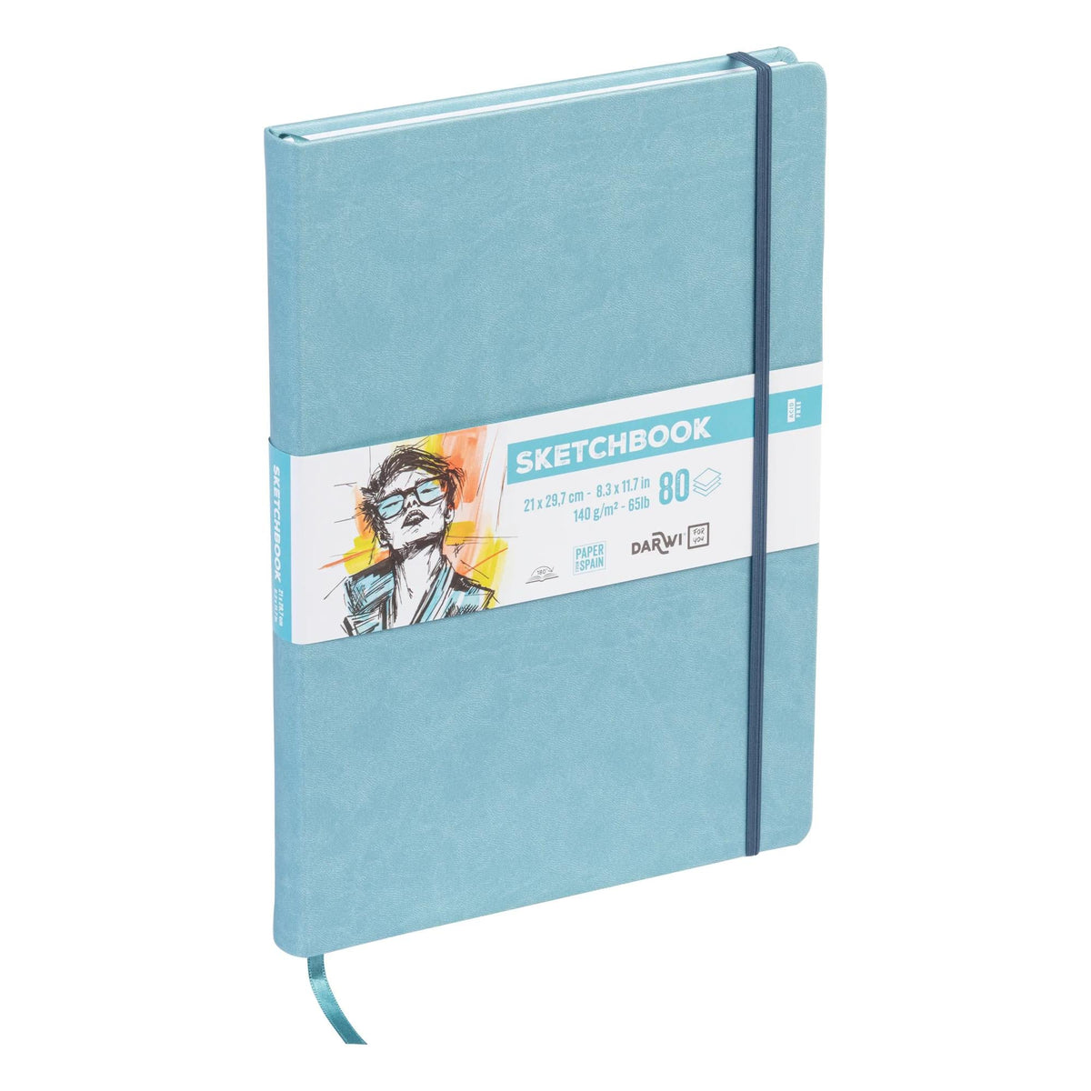 DARWI скицен блок Soft Blue A4 140 g/m² 80 листа