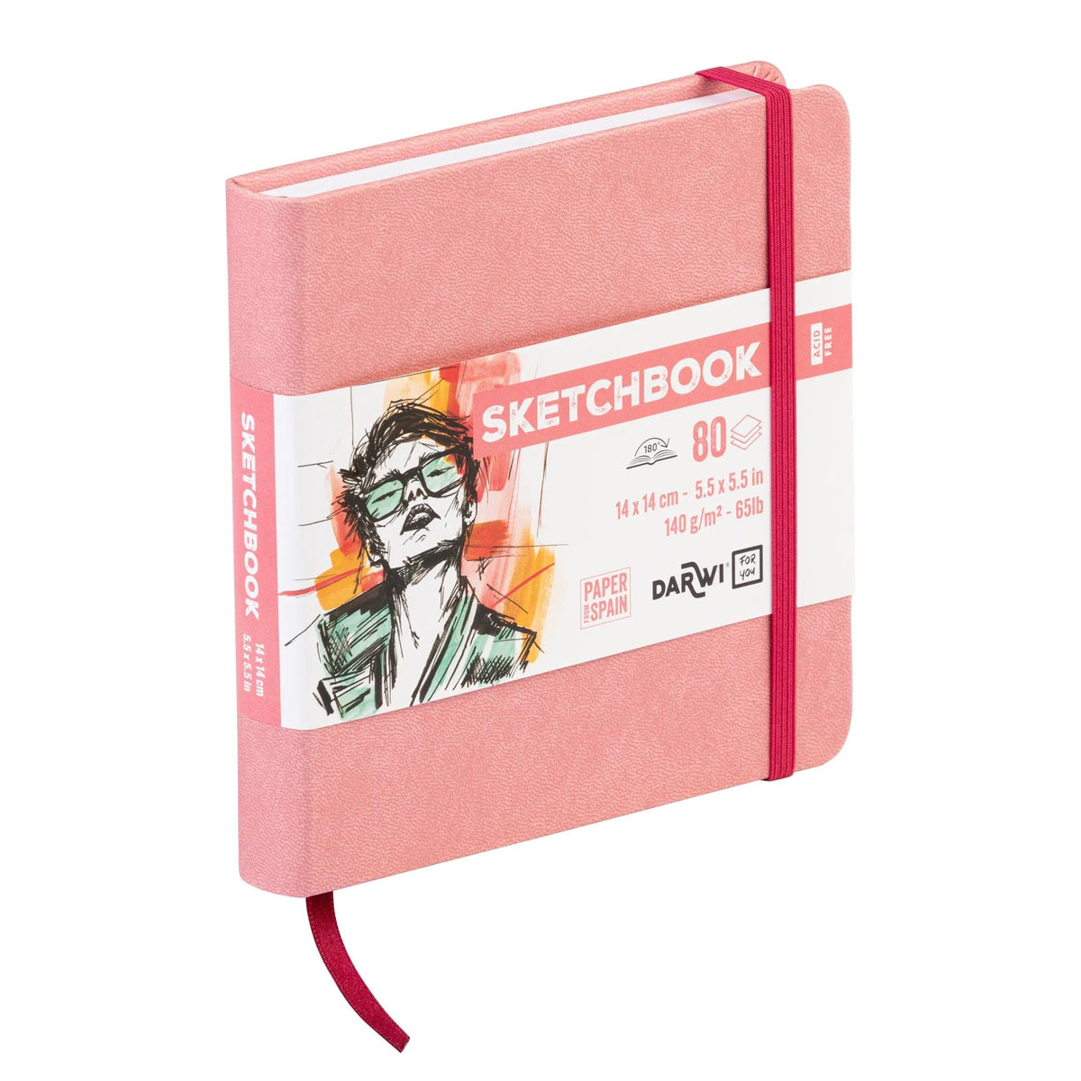 DARWI скицен блок Soft Pink 14 x 14 cm 140 g 80L