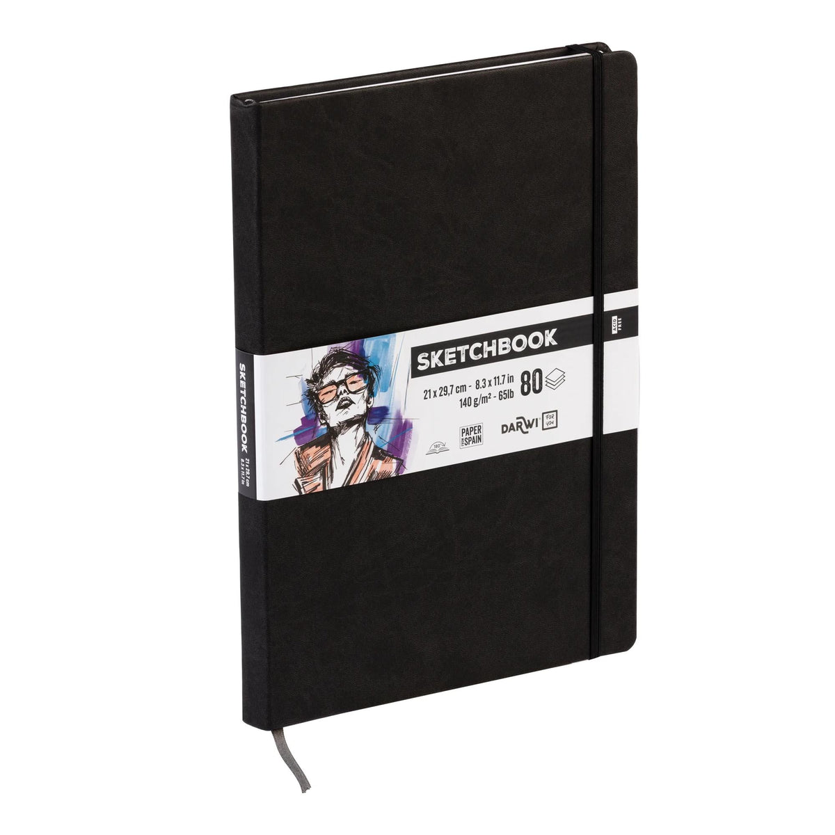 DARWI скицир блок Black A4 140 g 80L