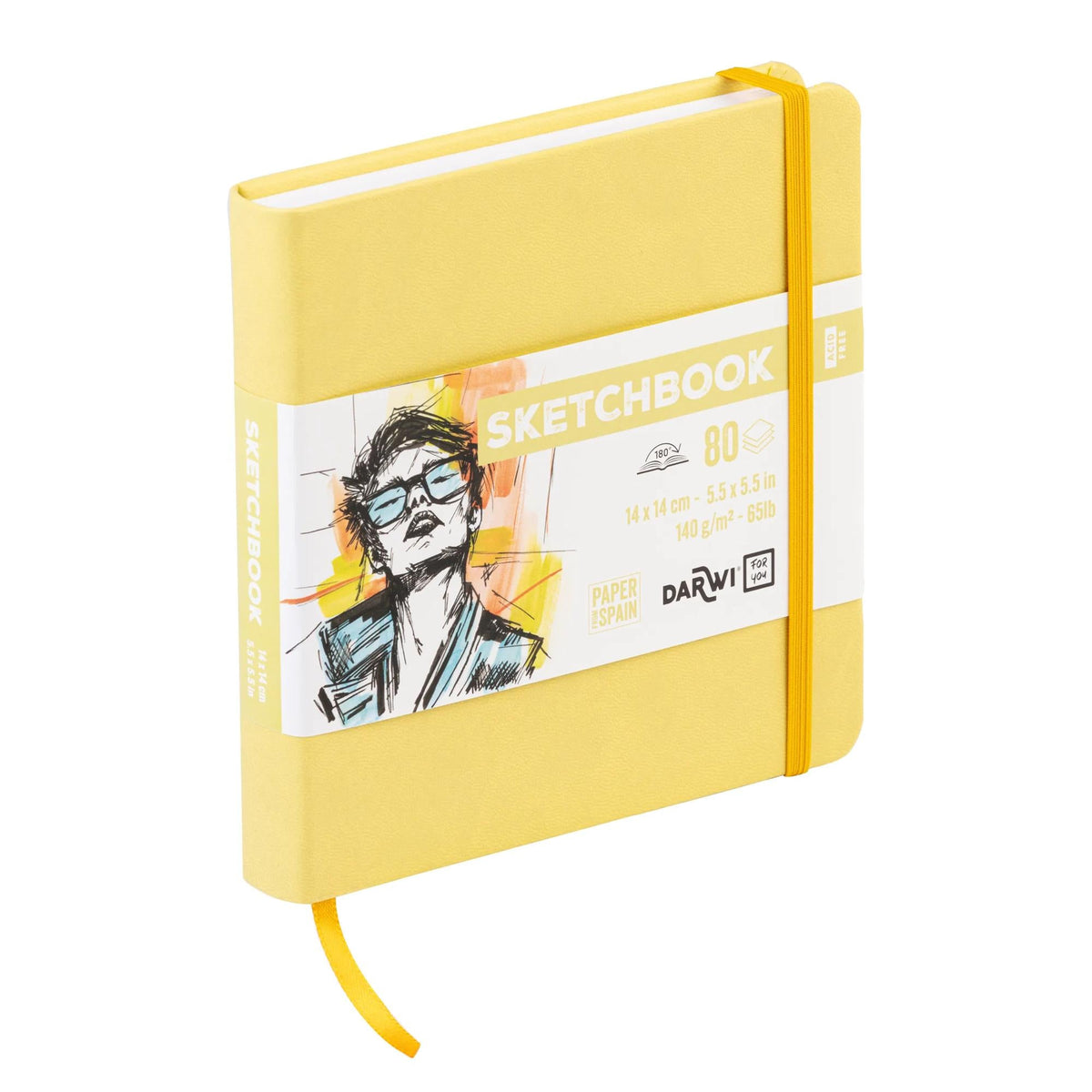 DARWI скицир блок For You Yellow 14 x 14 cm, 140 g, 80 листа