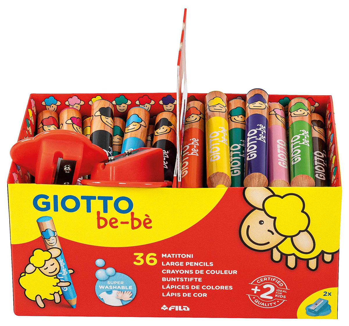 Дебели тркалезни дрвени боички GIOTTO be-bè училишно пакување