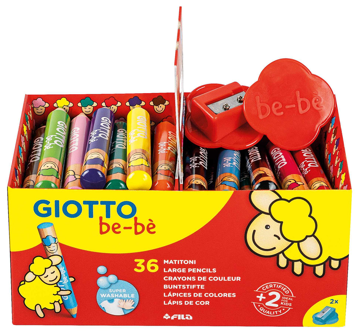 Дебели тркалезни дрвени боички GIOTTO be-bè училишно пакување