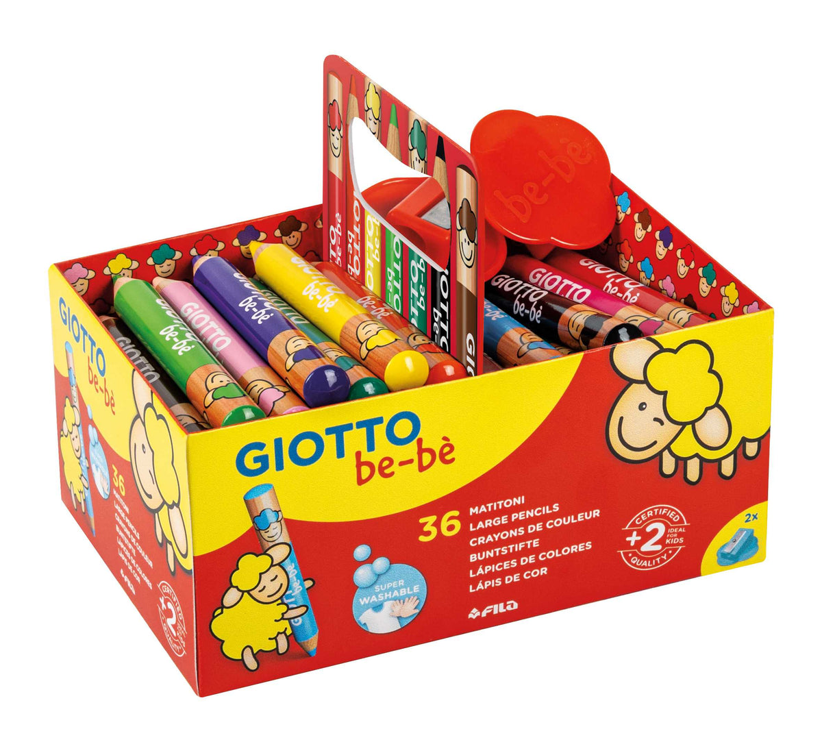 Дебели тркалезни дрвени боички GIOTTO be-bè училишно пакување