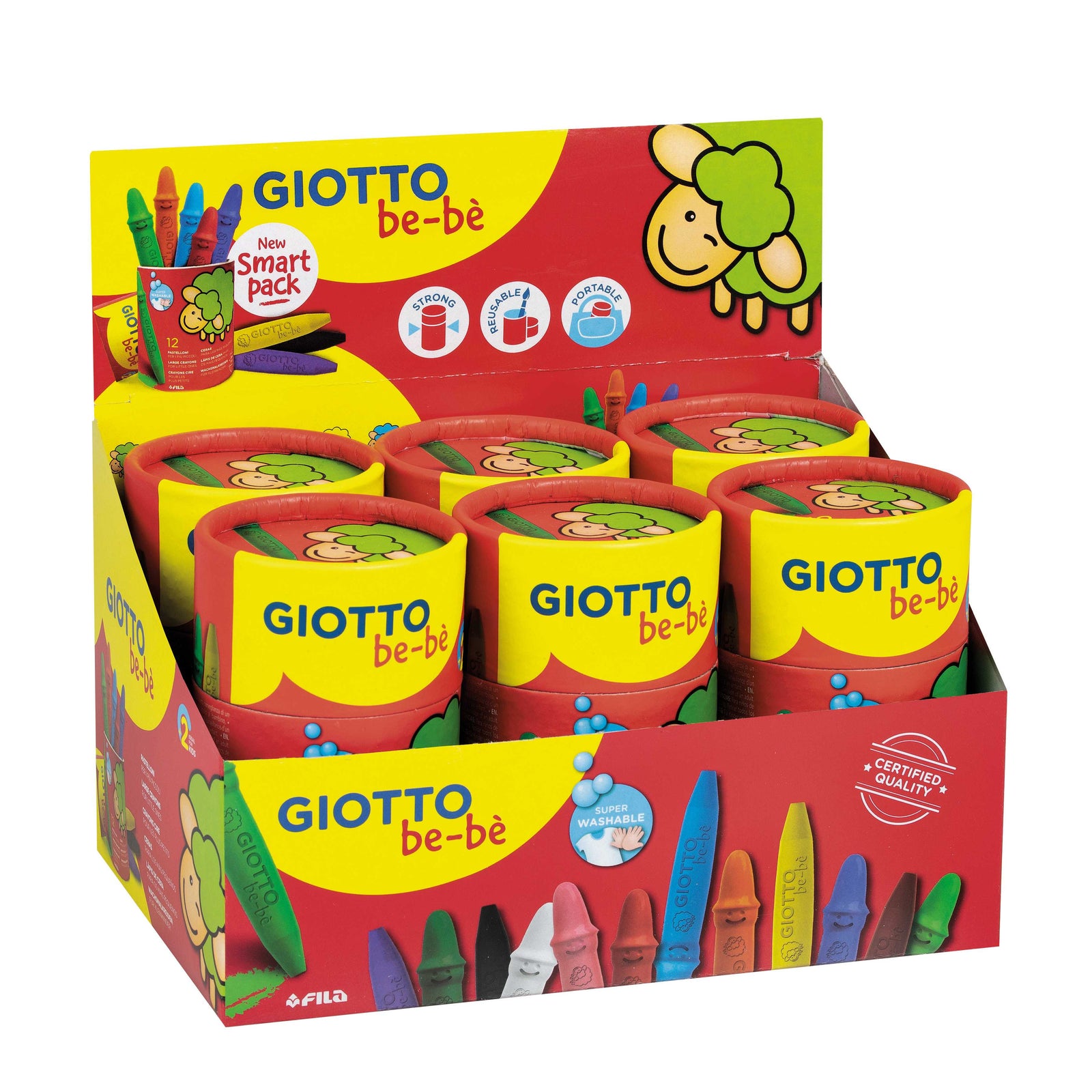 Дебели восочни боички GIOTTO be-be 12 пар. во картонски тубус