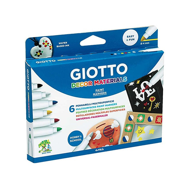 Декоративен фломастер GIOTTO Decor materials - 6 делен сет