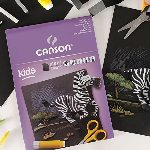 Детски скицар CANSON Kids 220 g - 10 листа, 24 x 32 cm, лепен