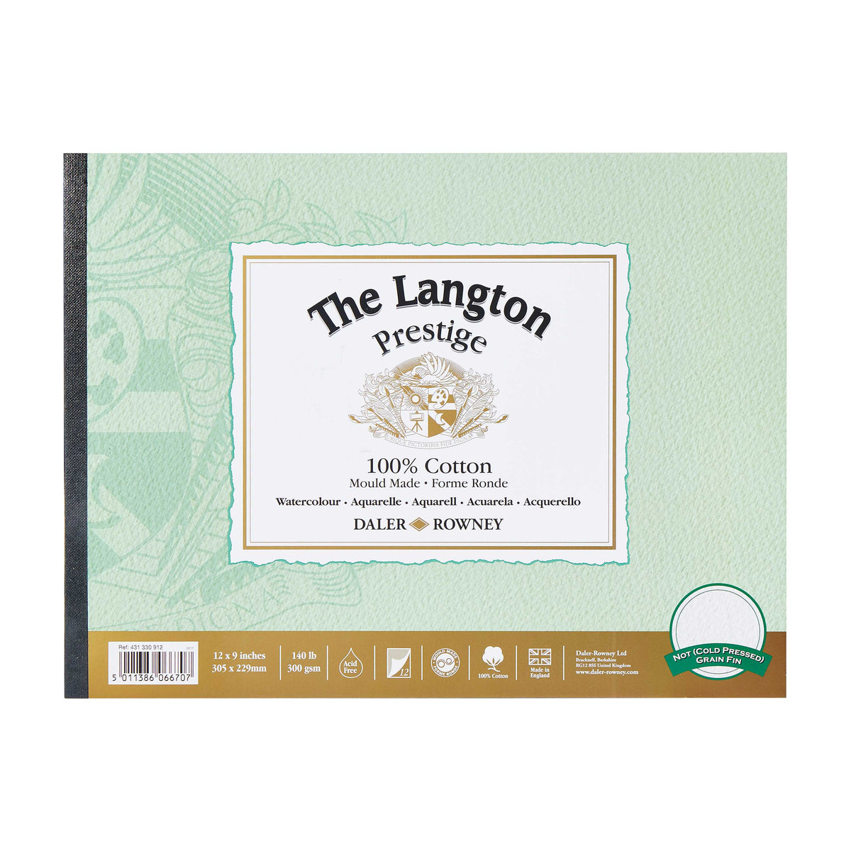 Акварелен блок DALER ROWNEY The Langton Prestige 300 g/m² – 12 листа – 22,9 × 30,5 см