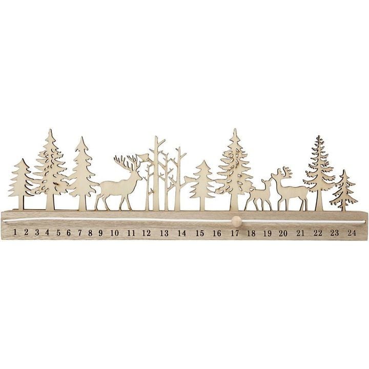 Дрвен адвентски календар - одбројување 40 cm - 1
