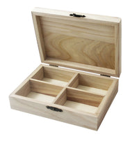 Дрвена кутија со 4 прегради 14 x 10 x 3,5 cm – целосен горен дел
