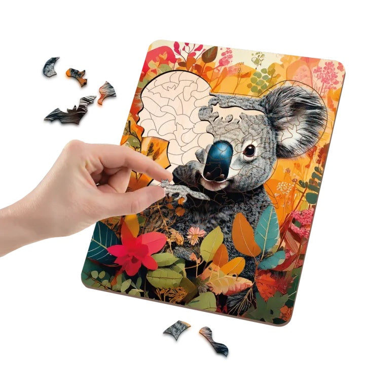 Дрвена сложувалка Koala Unique Shapes 130 парчиња MOXY - 1
