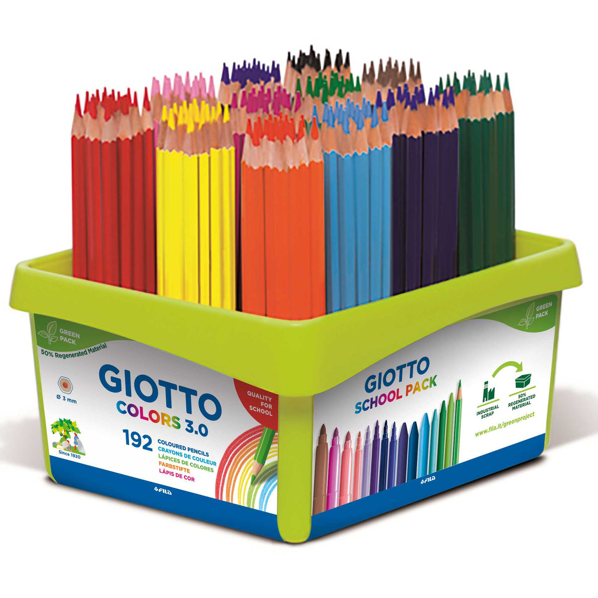 Дрвени боички GIOTTO Colors 3.0 шестоаголни - училишно пакување 192 пар.