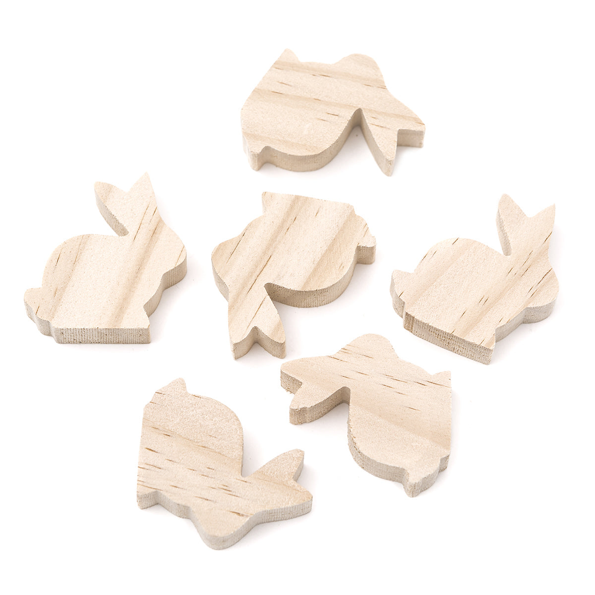 Дрвено зајаче 6 парчиња - 5 x 5,5 x 1,5 cm