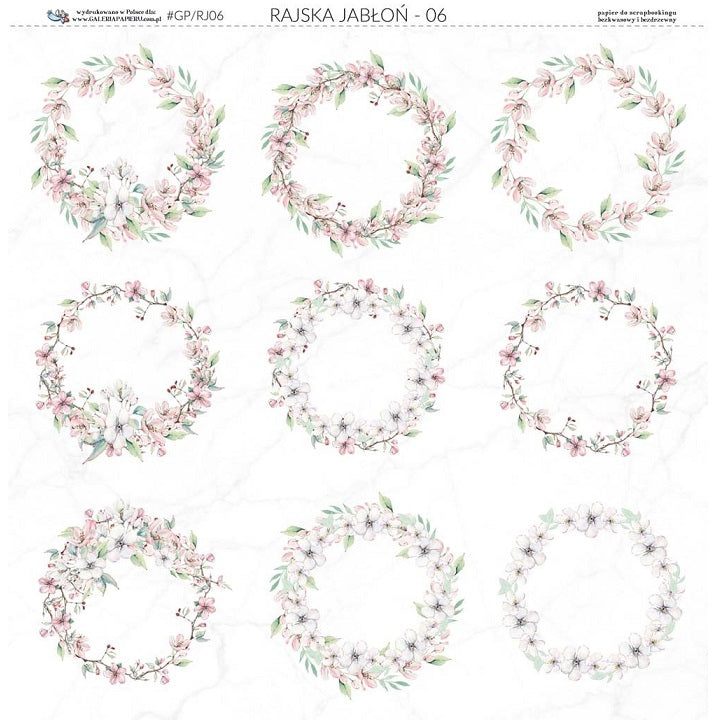 Двострана хартија за scrapbooking 30.5 x 30.5 cm - Paradise Apple Tree 06