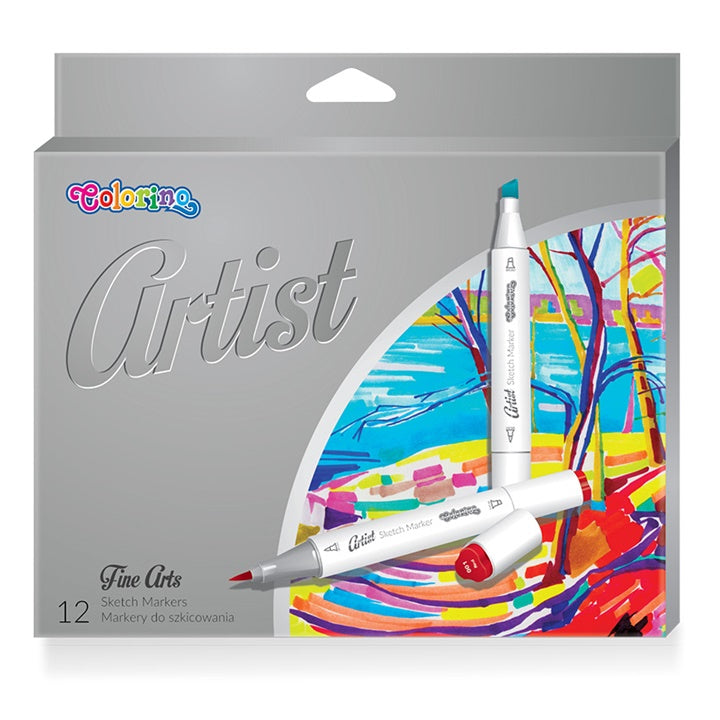 Двострани маркери за скици Colorino Artist 12 парчиња - 1