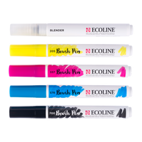 ROYAL TALENS Ecoline сет акварелни пенкала со четкичка PRIMARY 5 бои