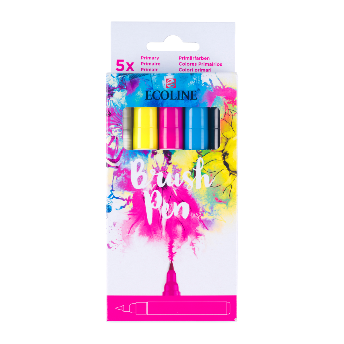 ROYAL TALENS Ecoline сет акварелни пенкала со четкичка PRIMARY 5 бои