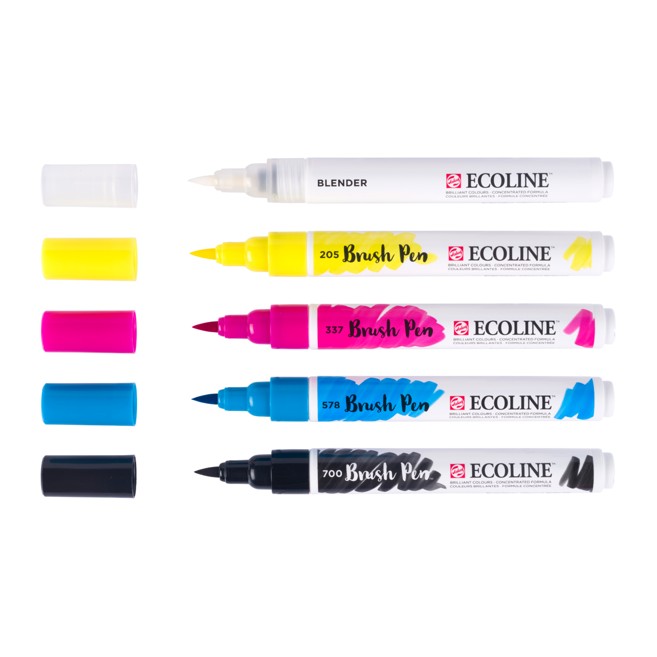 ROYAL TALENS Ecoline сет акварелни пенкала со четкичка PRIMARY 5 бои