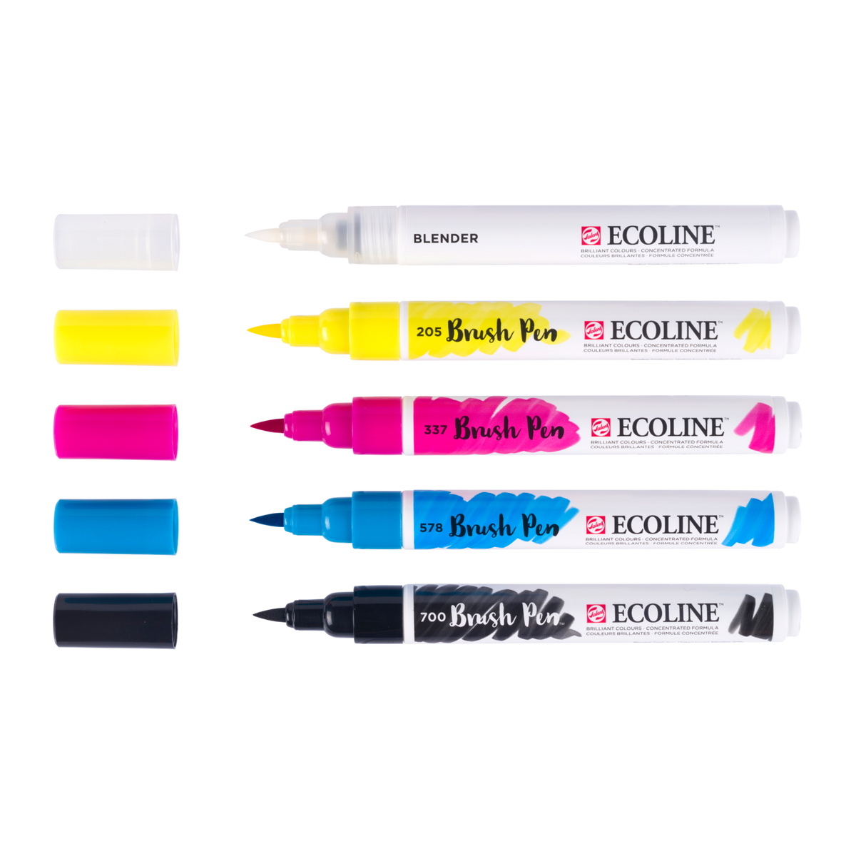ROYAL TALENS Ecoline сет акварелни пенкала со четкичка PRIMARY 5 бои
