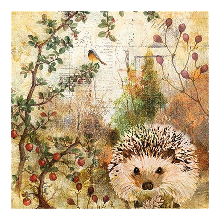 Еко салфетки за декупаж Autumn Hedgehog - 1 парче