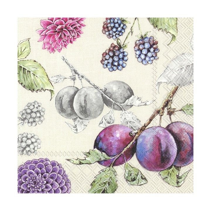 Еко салфетки за декупаж Delicious Plums - 1 парче