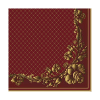 Еко салфетки за декупаж Gold Frame and Net on Crimson - 1 парче