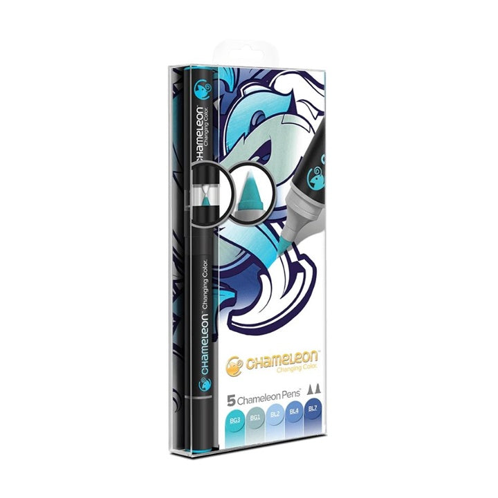 Фломастери Chameleon Blue Tones - 5 парчиња