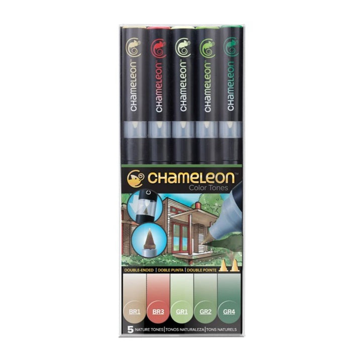 Фломастери Chameleon Nature Tones - 5 парчиња