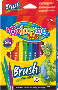 Фломастери Colorino Brush со долг четкаст врв – 10 бои