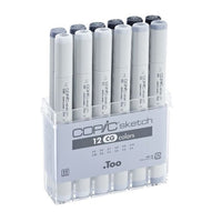 Фломастери COPIC Sketch Cool Grey  - сет од 12 производи