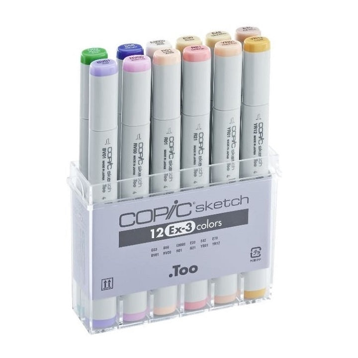 Фломастери COPIC Sketch Ex-3 - сет од 12 производи