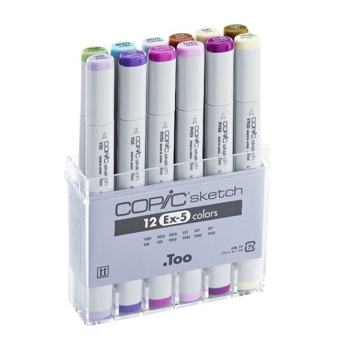 Фломастери COPIC Sketch Ex-5  - сет од 12 производи