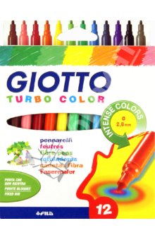 Фломастери GIOTTO TURBO COLOR - 12 бои