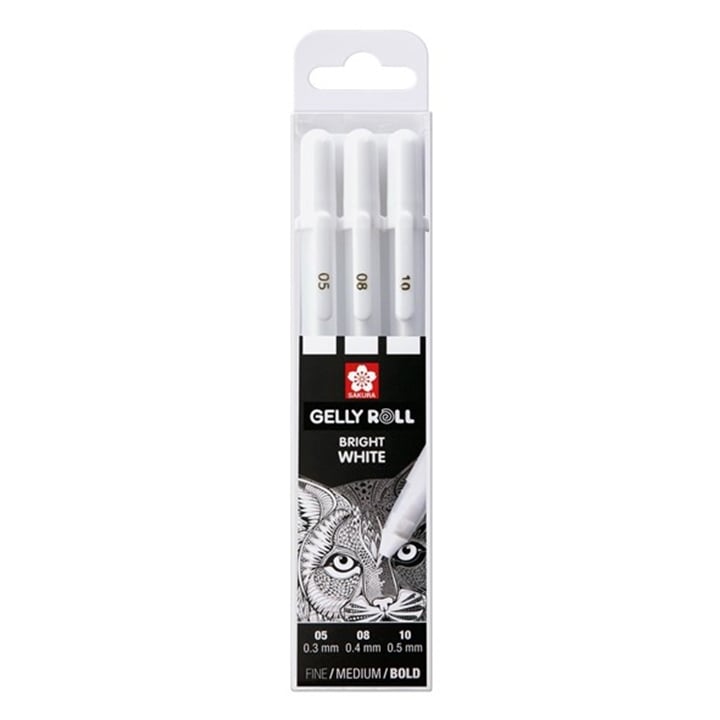 Гелни пенкала Sakura Gelly Roll bright white - 3 парчиња - 1