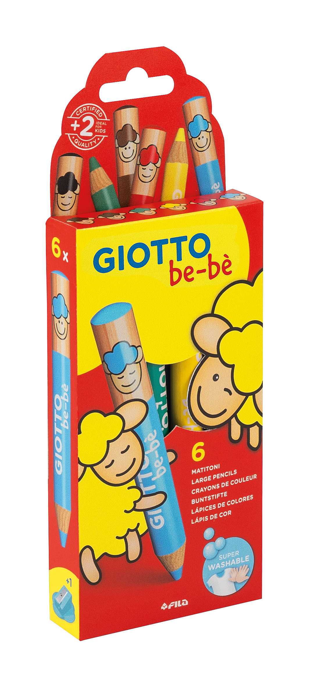 GIOTTO Be-Be дебели тркалезни дрвени боички - сет од 6 бои