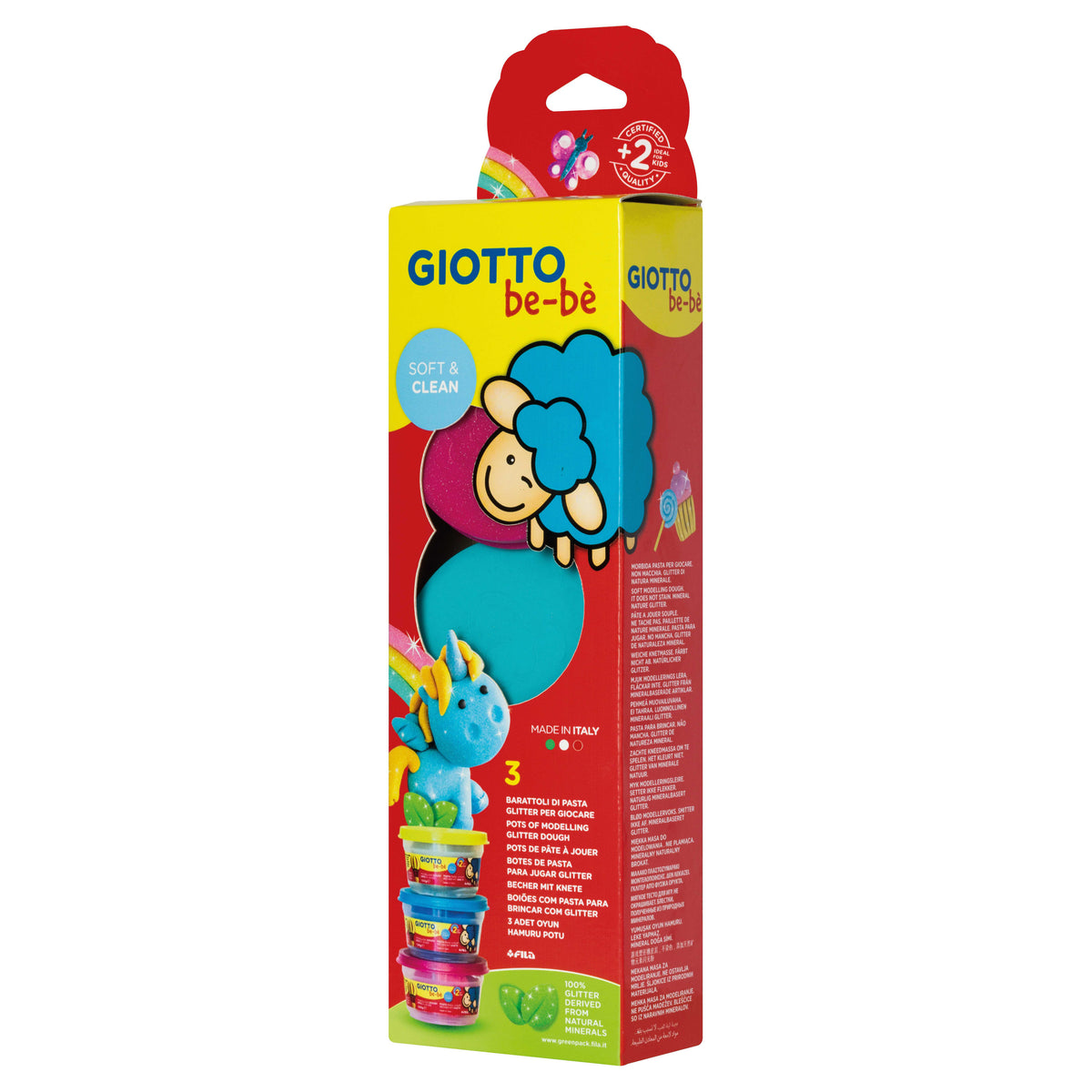 GIOTTO BE-BE мека маса за моделирање со светки 3 x 100 g