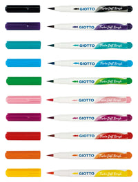 Фломастери со четкаст врв GIOTTO Turbo Soft Brush - 10 пар.