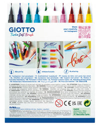 Фломастери со четкаст врв GIOTTO Turbo Soft Brush - 10 пар.