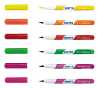 Фломастери со четка GIOTTO Turbo Soft Brush Fluo 6 пар.