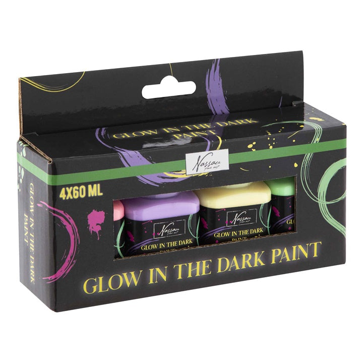 Glow in the Dark Acrylic Paint Set Nassau 4 x 60 ml - 1