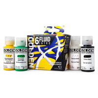 GOLDEN Fluid сет акрилни бои Intro 6 x 30 ml