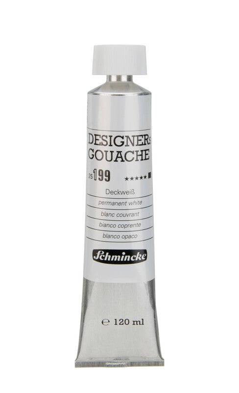 Гваш боја Schmincke Designers Gouache 120 ml – 199 Непроѕирна бела