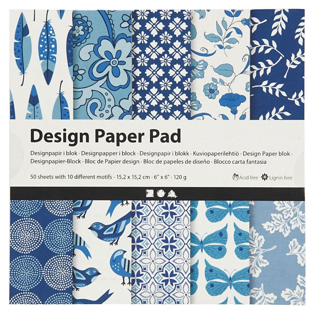 Хартија за scrapbooking blue  15.2 x 15.2 cm - 50 листови