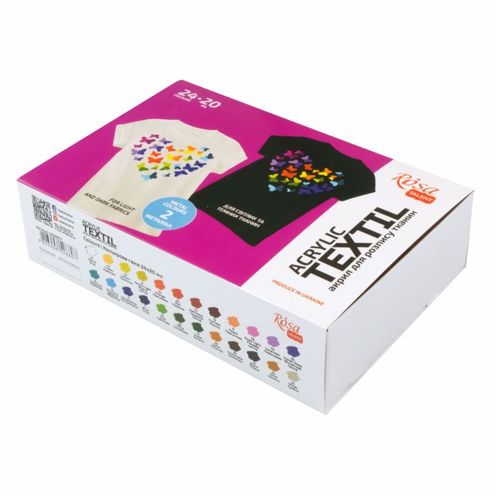 HEART ROSA TALENT Сет Текстилни акрилни бои 24x20 ml - 1