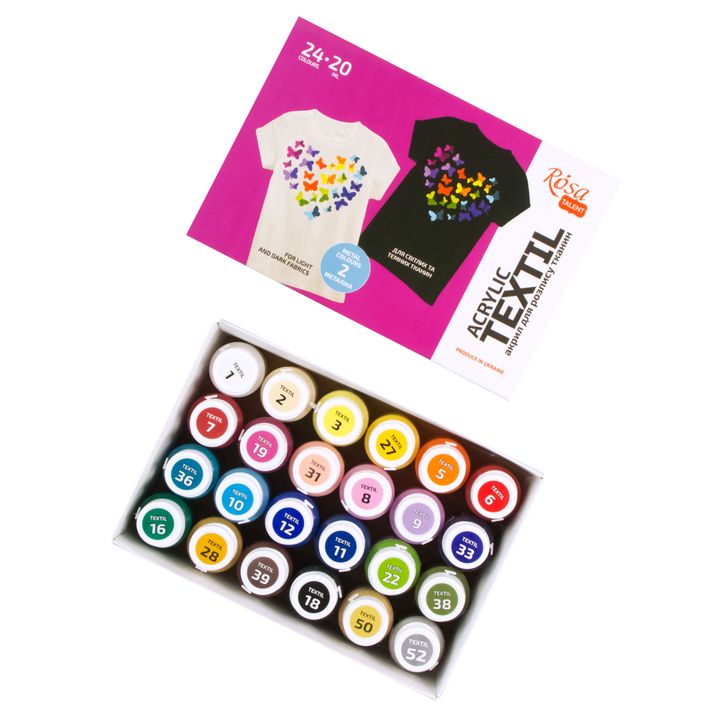 HEART ROSA TALENT Сет Текстилни акрилни бои 24x20 ml - 3
