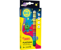 JOVI Glow природен пластелин 10 x 15 g – 8 бои + 2 кои светат во темница